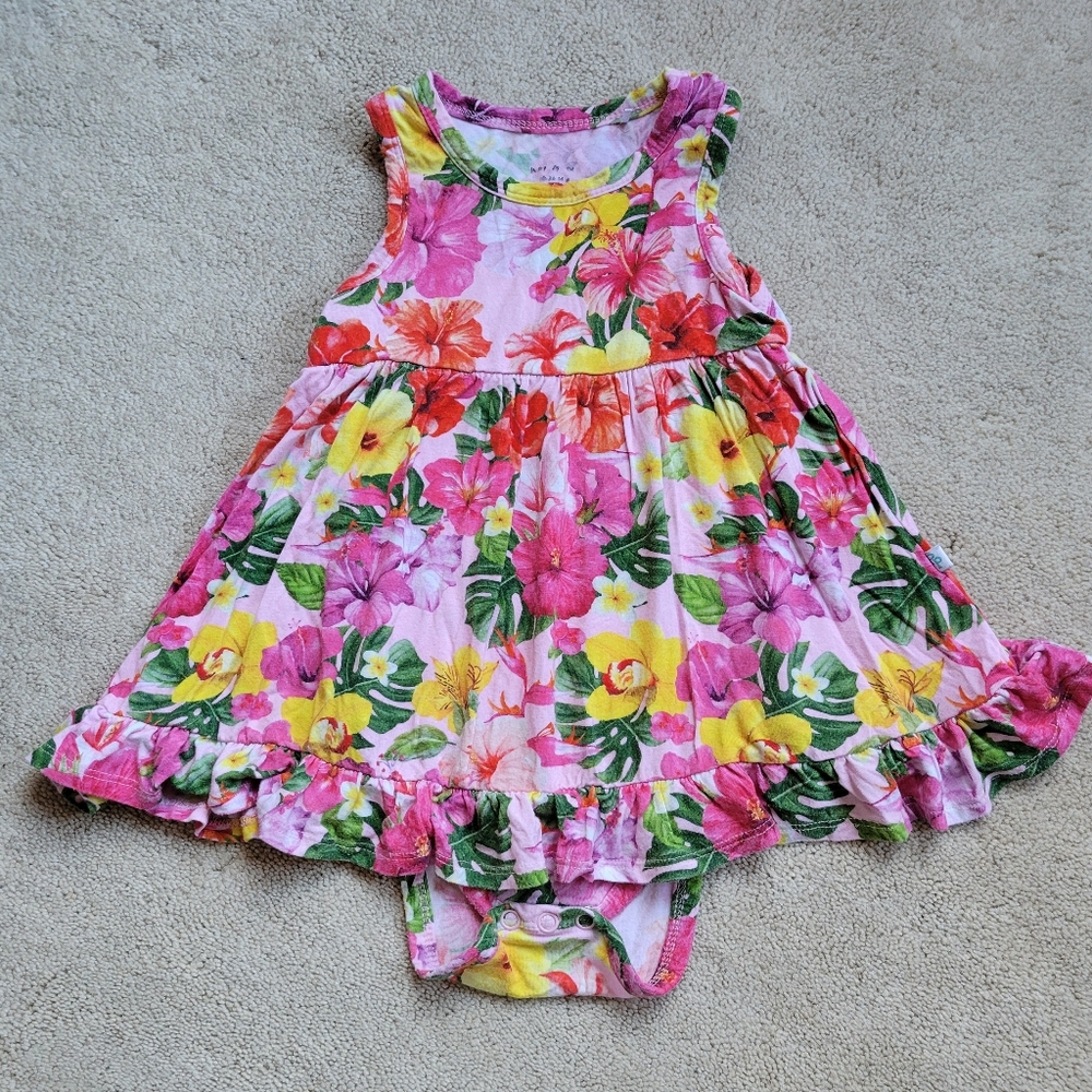 Bamboo floral onsie dress 18-24m